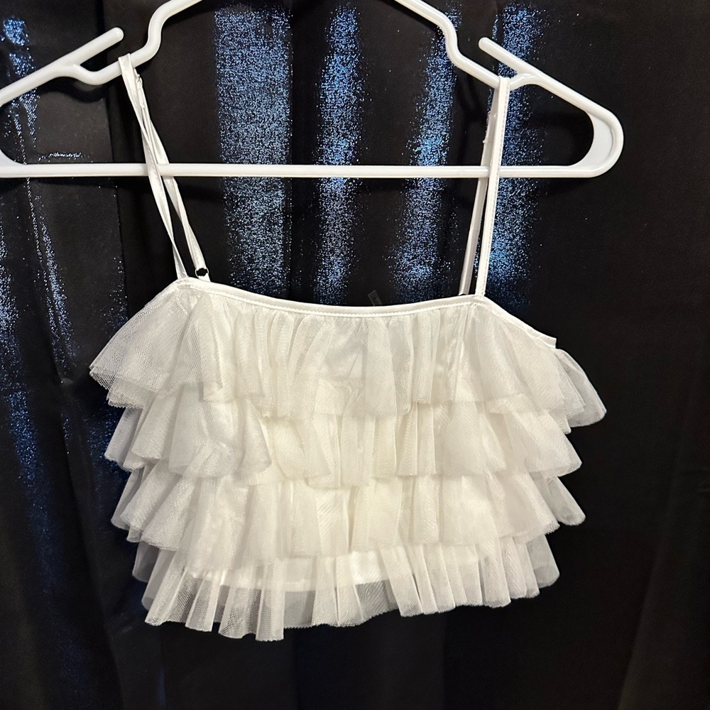 White Ruffled Layered Top